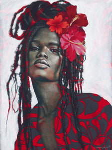 Paint the Town Red, with Flowers - ready to hang print