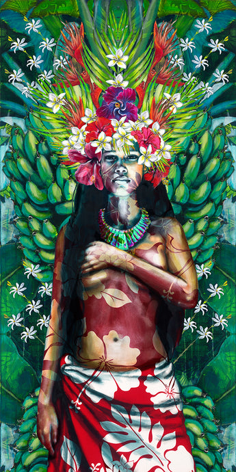 Bohemian Wahine Island Goddess - ready to hang