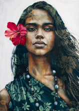 Pop Vahine VI- Hinaupoko- Papier, Encadré- Tahiti Stock