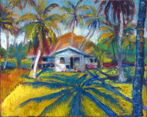 Cabane des Îles Cook - Peinture originale